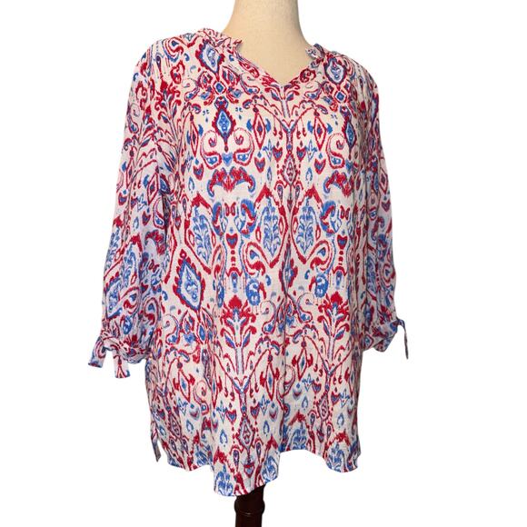 Slim factor by Investments 3/4 sleeve paisley top size M - NWT - Picture 8 of 8